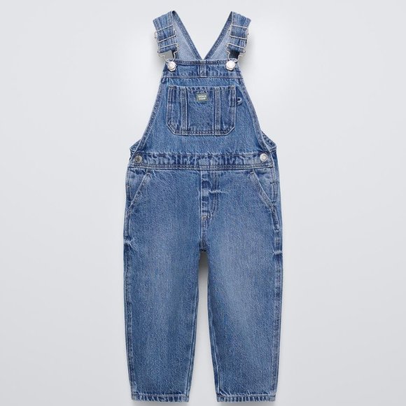 NWT ZARA LONG DENIM OVERALLS KIDS 6 YEARS - Picture 1 of 3
